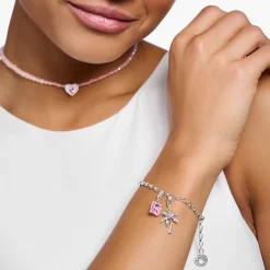 Discount Charm-Anhänger bunte Palme Silber Damen Charms|Charms