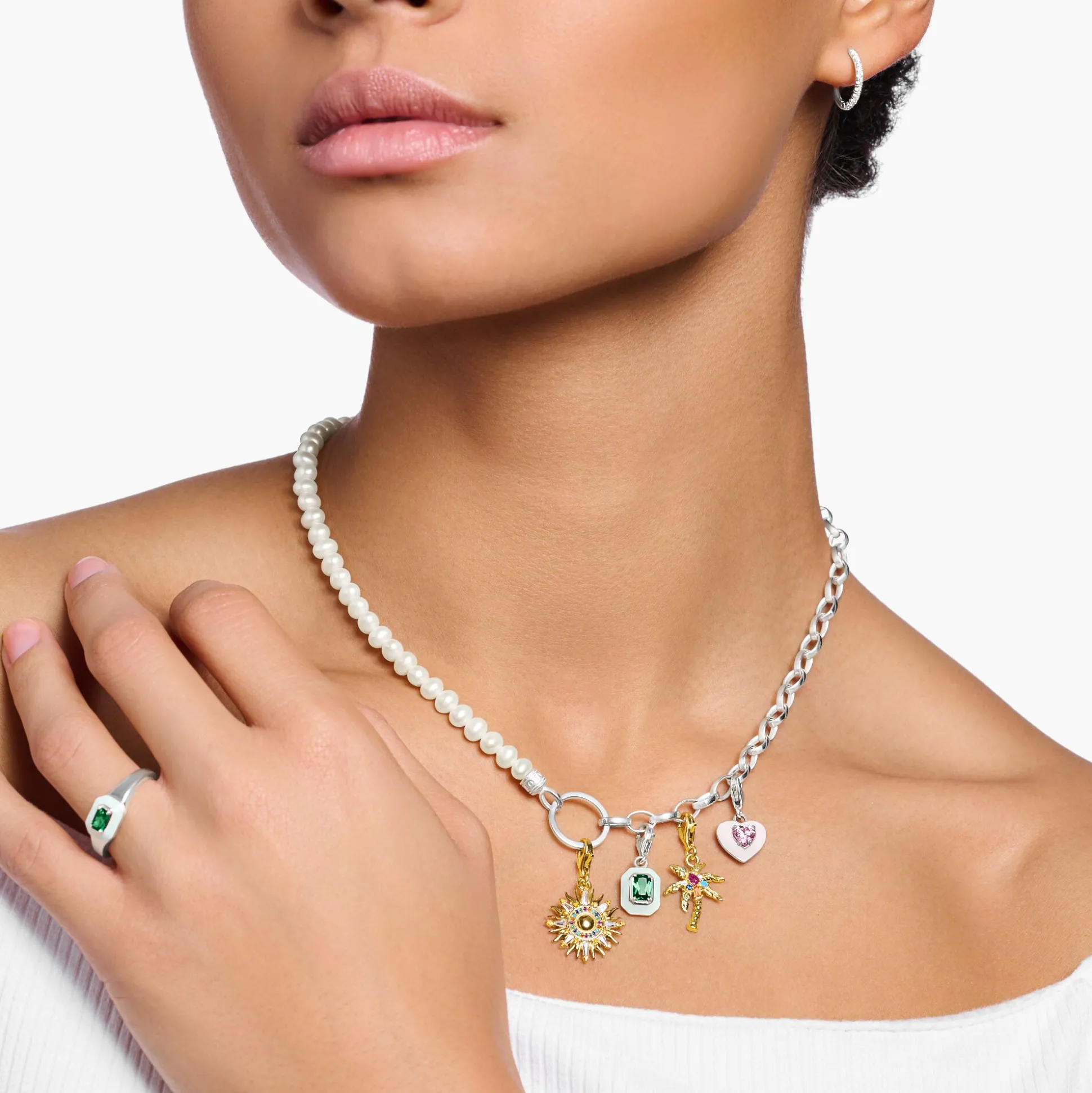 Outlet Charm-Anhänger bunte Sonne vergoldet Damen Charms|Charms
