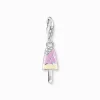 Best Sale Charm-Anhänger buntes Eis am Stiel mit weißen Steinen Silber Damen Charms|Charms