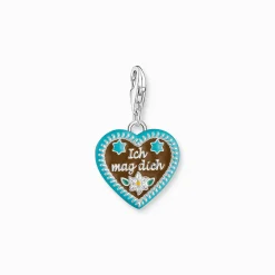 Best Charm-Anhänger buntes Lebkuchenherz Silber Damen Charms|Charms