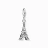 Best Sale Charm-Anhänger Eiffelturm mit weißem Zirkonia Silber Damen Charms|Charms