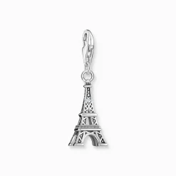 Best Sale Charm-Anhänger Eiffelturm mit weißem Zirkonia Silber Damen Charms|Charms
