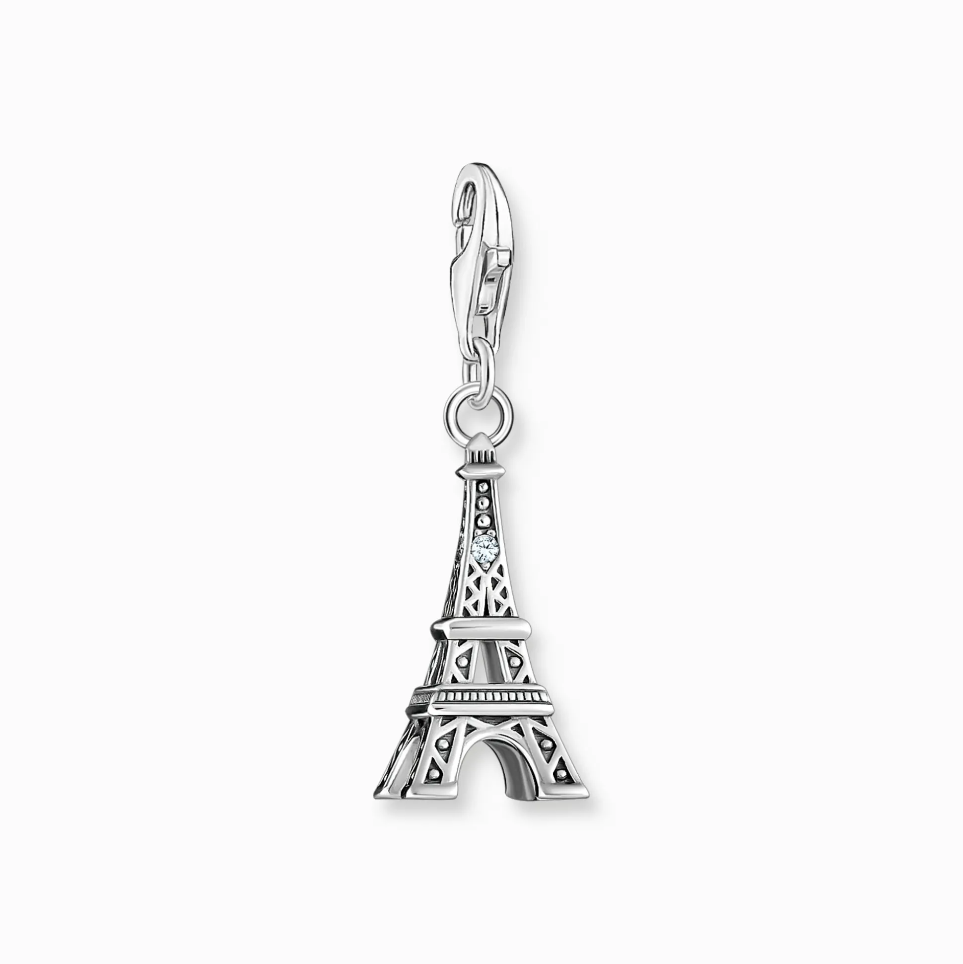 Best Sale Charm-Anhänger Eiffelturm mit weißem Zirkonia Silber Damen Charms|Charms