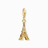 Best Sale Charm-Anhänger Eiffelturm mit weißem Zirkonia vergoldet Damen Charms|Charms
