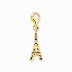Best Sale Charm-Anhänger Eiffelturm mit weißem Zirkonia vergoldet Damen Charms|Charms