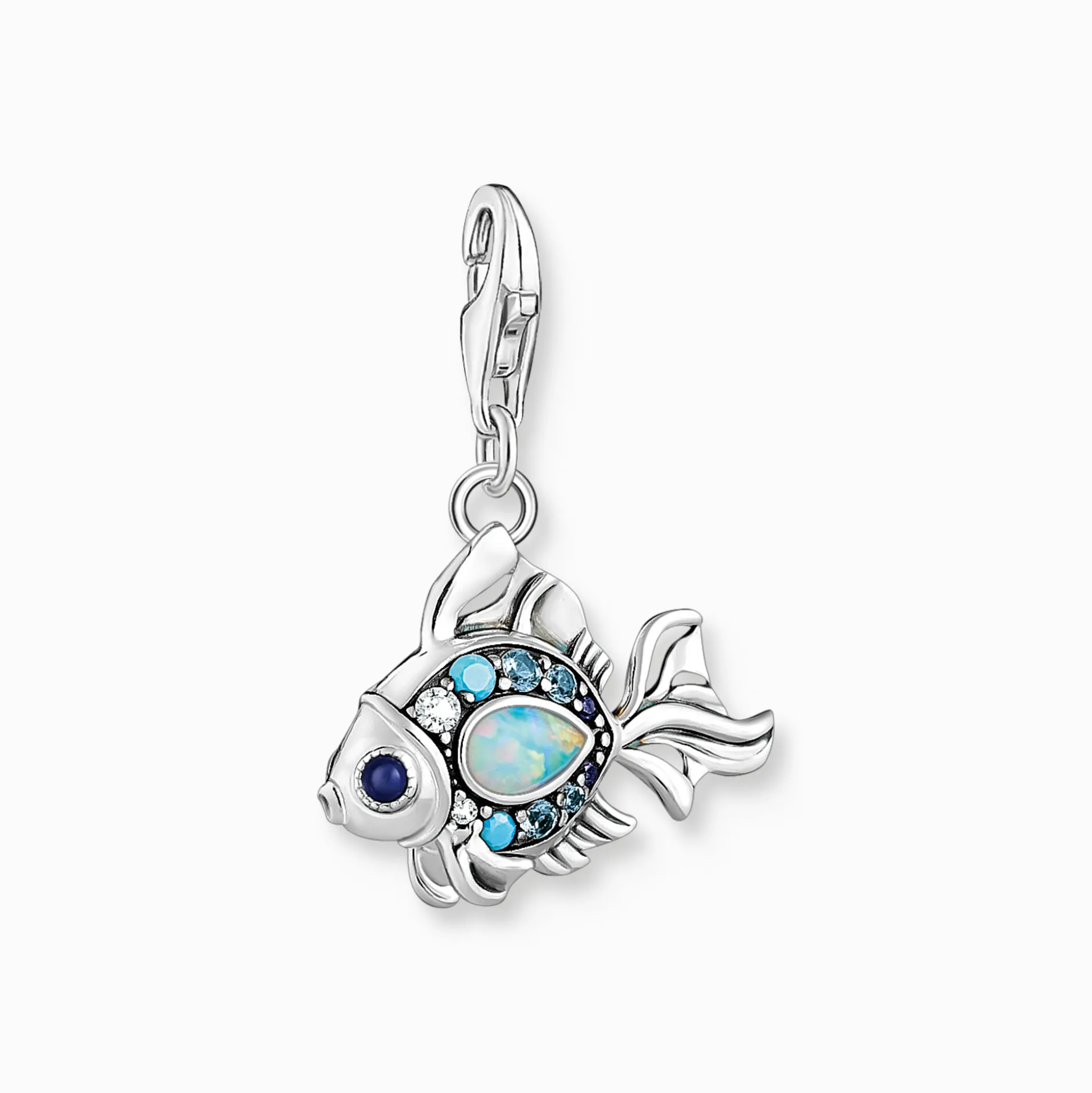 Cheap Charm-Anhänger Fisch mit blauen Steinen silber Damen Charms|Charms