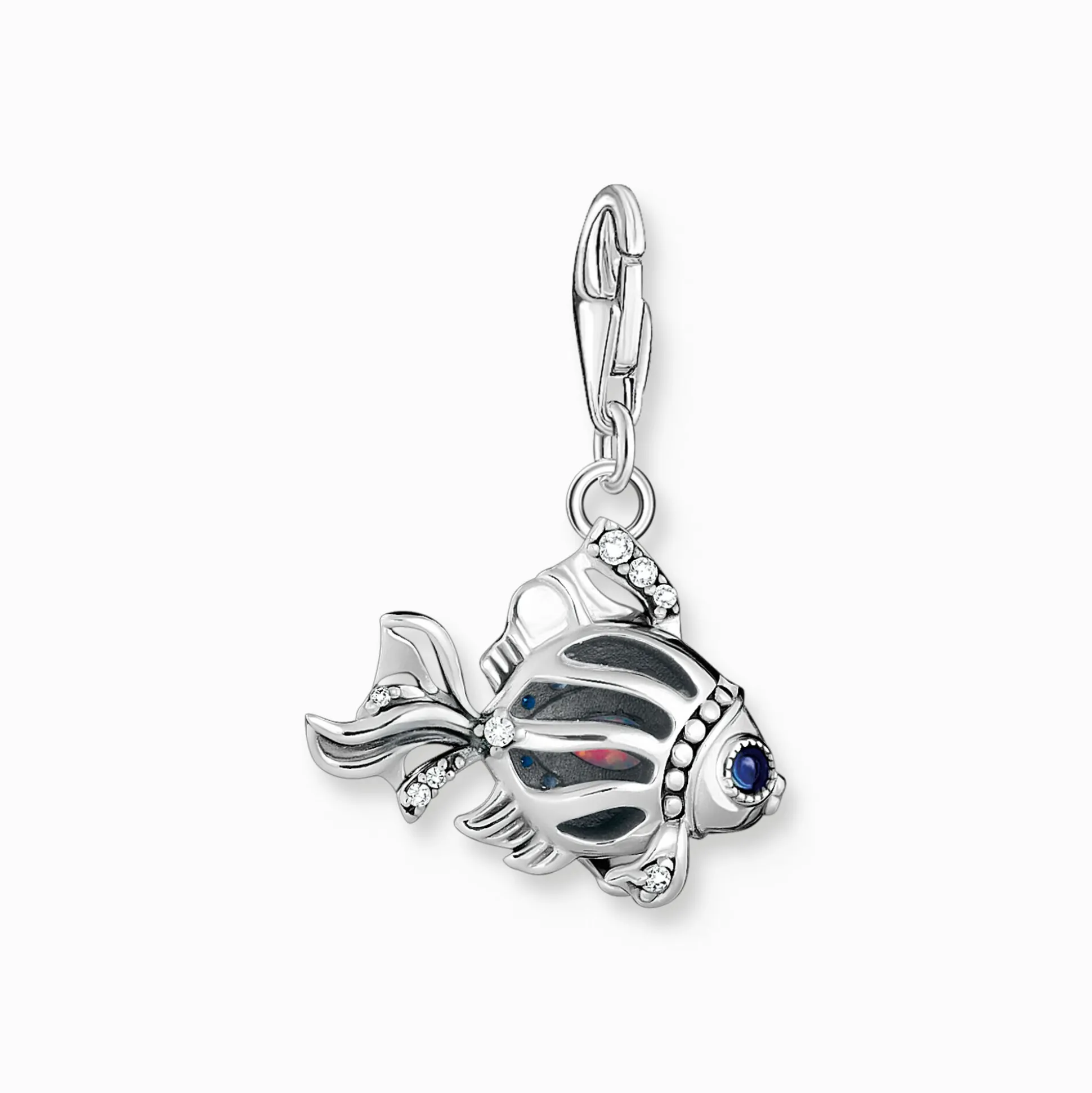 Cheap Charm-Anhänger Fisch mit blauen Steinen silber Damen Charms|Charms