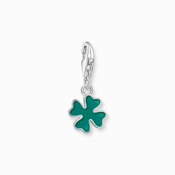 Clearance Charm-Anhänger grünes Kleeblatt Silber Damen Charms|Charms