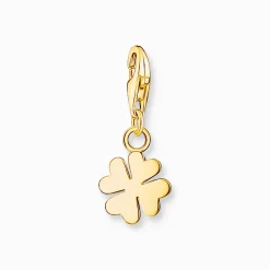 New Charm-Anhänger Kleeblatt vergoldet Damen Charms|Charms
