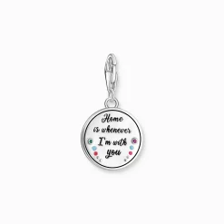 Best Sale Charm-Anhänger mit Iglu, Gravur und Steinbesatz Silber Damen Charms|Charms