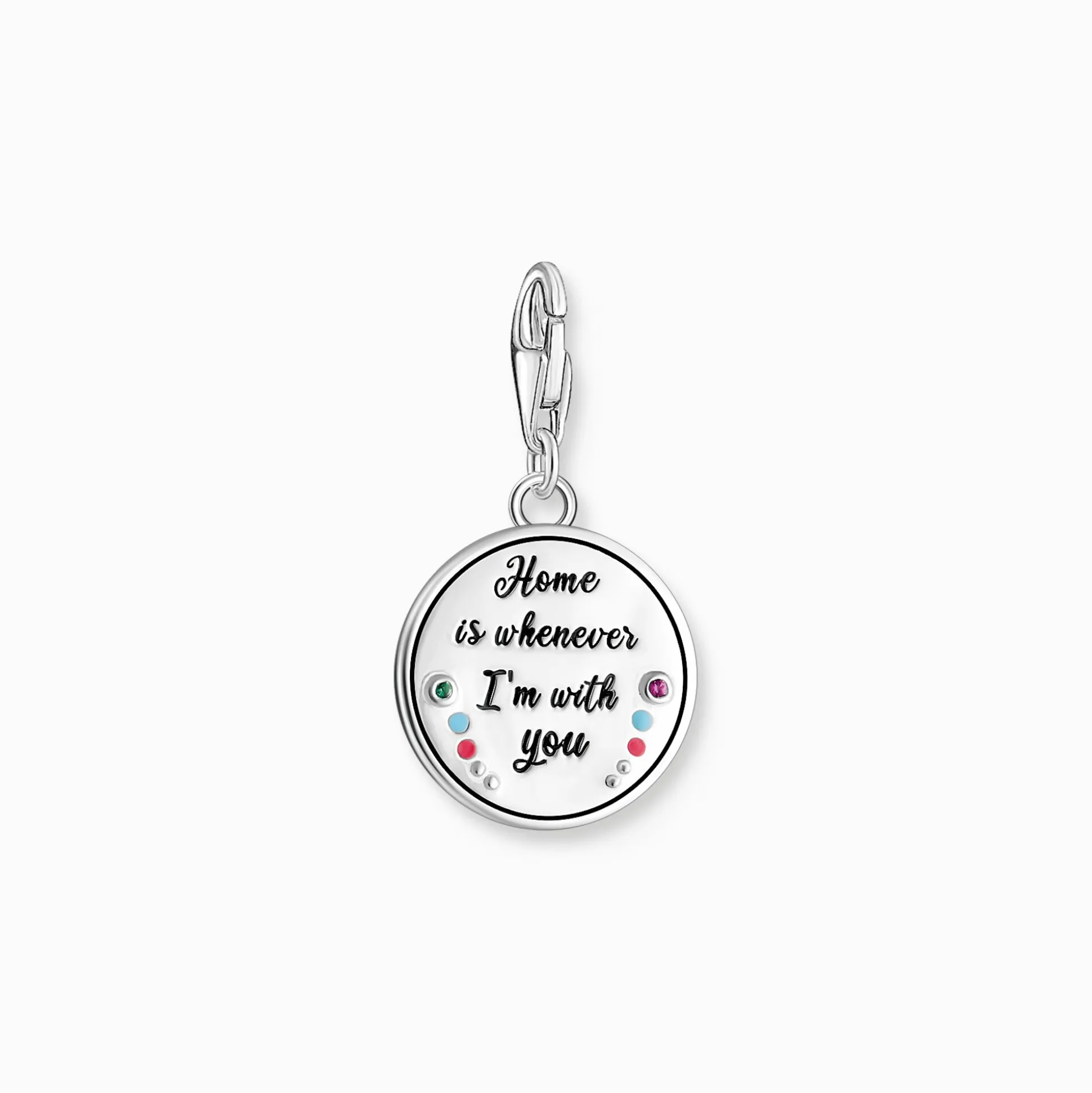 Best Sale Charm-Anhänger mit Iglu, Gravur und Steinbesatz Silber Damen Charms|Charms
