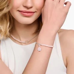 Best Charm-Anhänger pinke Pfote Silber Damen Charms|Charms