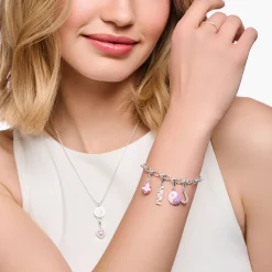 Store Charm-Anhänger pinker Tropfen Silber Damen Charms|Charms