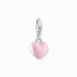 Store Charm-Anhänger pinkes Herz Silber Damen Charms|Charms