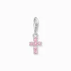Best Sale Charm-Anhänger pinkes Kreuz Silber Damen Charms|Charms