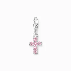 Best Sale Charm-Anhänger pinkes Kreuz Silber Damen Charms|Charms