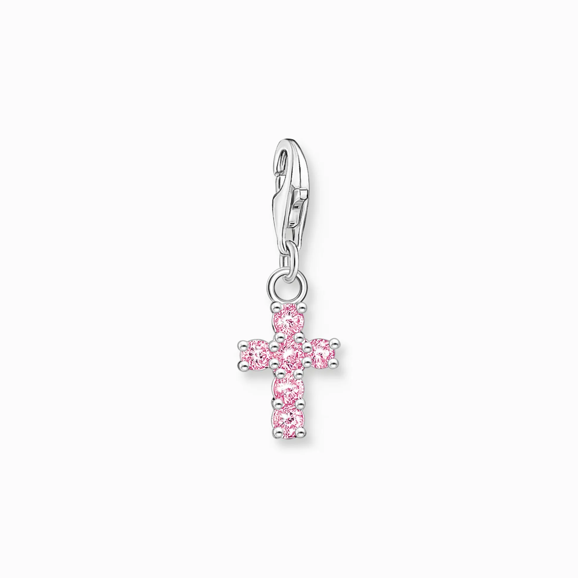 Best Sale Charm-Anhänger pinkes Kreuz Silber Damen Charms|Charms