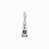 Hot Charm-Anhänger Rakete mit bunter Kaltemaille Silber geschwärzt Damen Charms|Charms