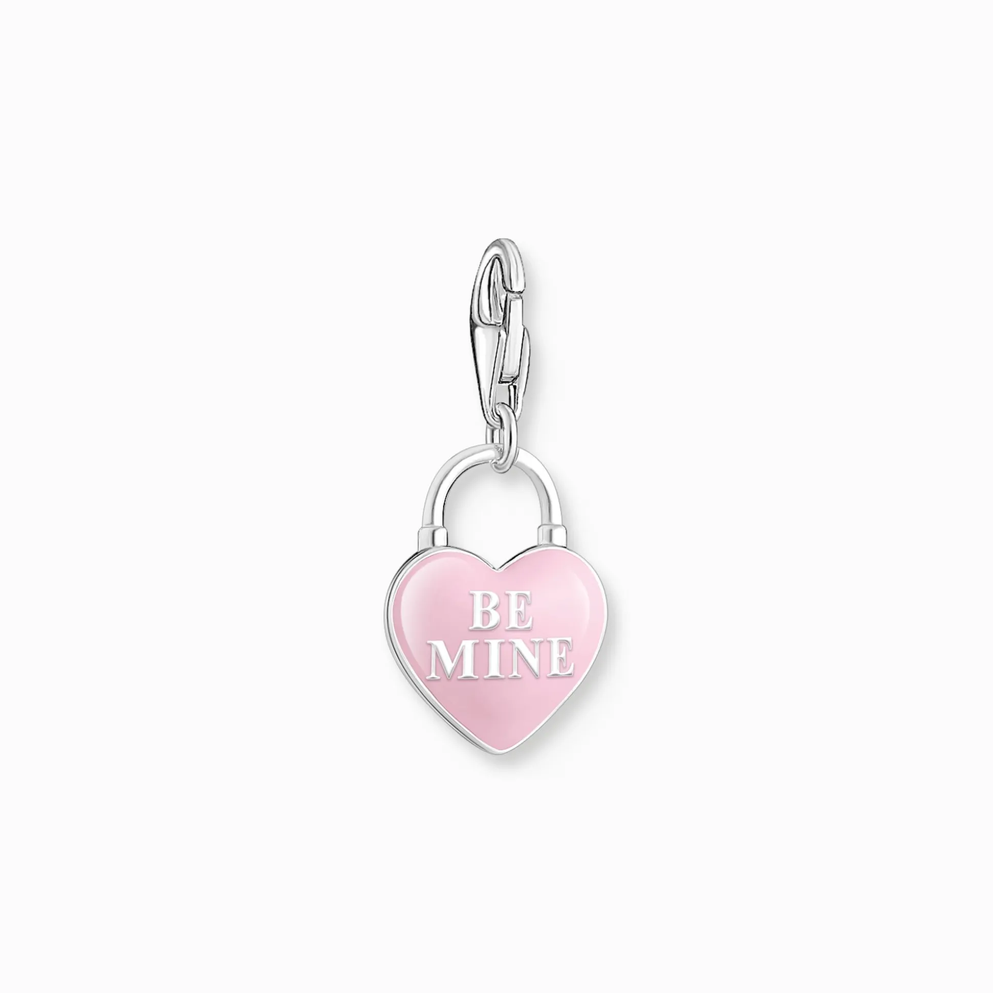 Best Sale Charm-Anhänger rosa Herzschloss Silber Damen Charms|Charms