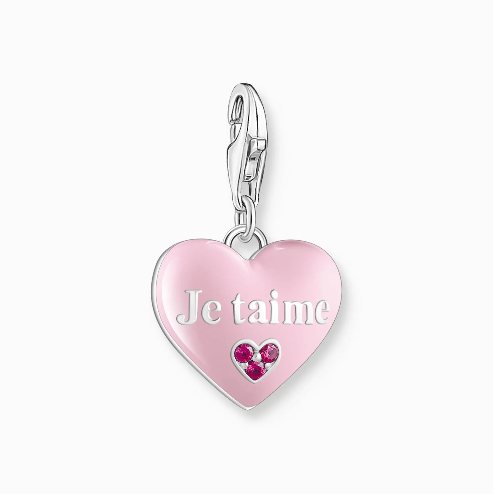 Store Charm-Anhänger rosa Je t´aime Herz Silber Damen Charms|Charms