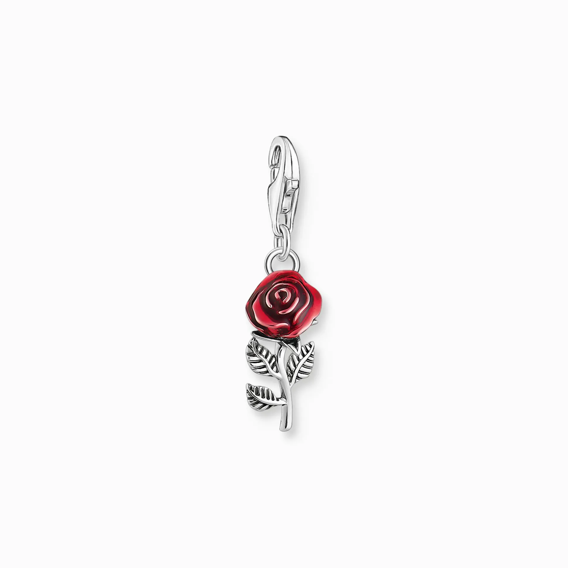 Best Sale Charm-Anhänger rote Rose Silber Damen Charms|Charms