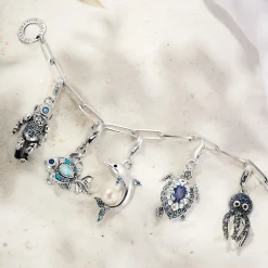 Best Charm-Anhänger Schildkröte mit blauen Steinen Damen Charms|Charms
