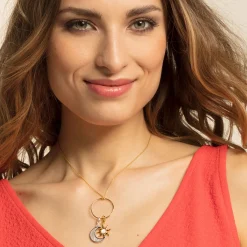 Discount Charm-Anhänger Sonne mit Perlmutt Stein Damen Charms|Charms