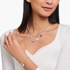 Cheap Charm-Anhänger Stern in Dunkelblau Silber Damen Charms|Charms
