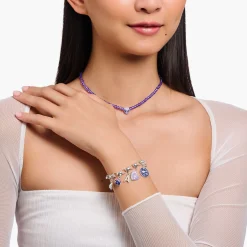 Shop Charm-Anhänger Stern mit weiße Steinen und weißer Kaltemaille Silber Damen Charms|Charms