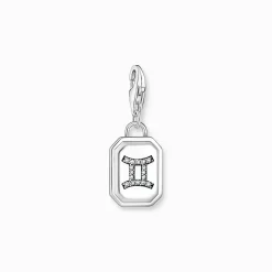 Discount Charm-Anhänger Sternzeichen Zwilling mit Steinen Silber Damen Charms|Charms