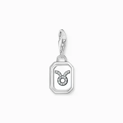 New Charm-Anhänger Sternzeichen Stier mit Steinen Silber Damen Charms|Charms