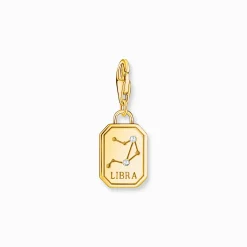 Clearance Charm-Anhänger Sternzeichen Waage mit Steinen vergoldet Damen Charms|Charms