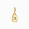 Best Sale Charm-Anhänger Sternzeichen Zwilling mit Steinen vergoldet Damen Charms|Charms