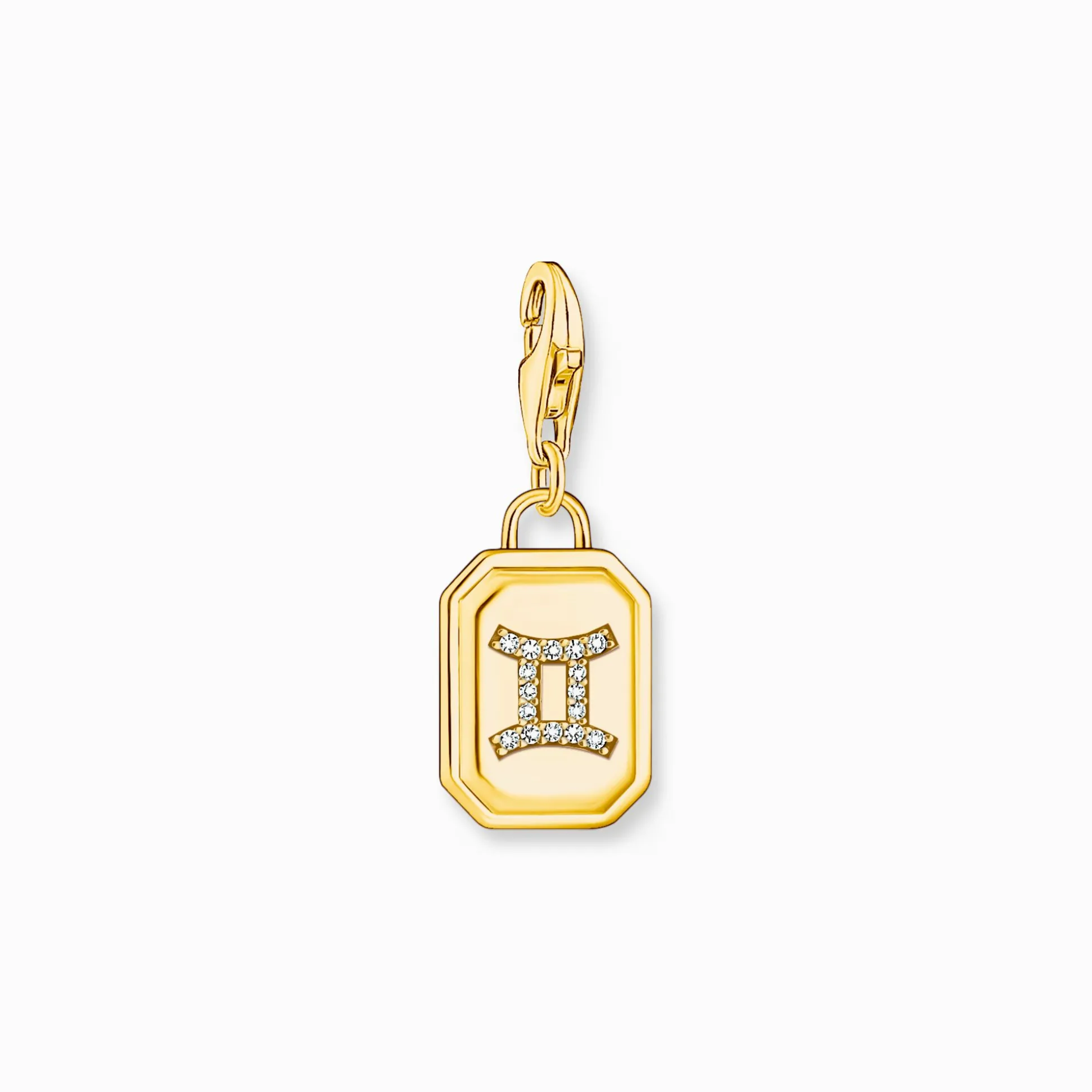 Best Sale Charm-Anhänger Sternzeichen Zwilling mit Steinen vergoldet Damen Charms|Charms