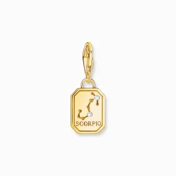 Clearance Charm-Anhänger Sternzeichen Skorpion mit Steinen vergoldet Damen Charms|Charms