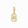 Best Sale Charm-Anhänger Sternzeichen Löwe mit Steinen vergoldet Damen Charms|Charms