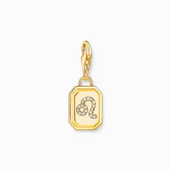 Best Sale Charm-Anhänger Sternzeichen Löwe mit Steinen vergoldet Damen Charms|Charms