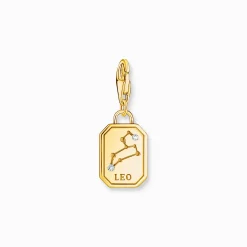 Best Sale Charm-Anhänger Sternzeichen Löwe mit Steinen vergoldet Damen Charms|Charms