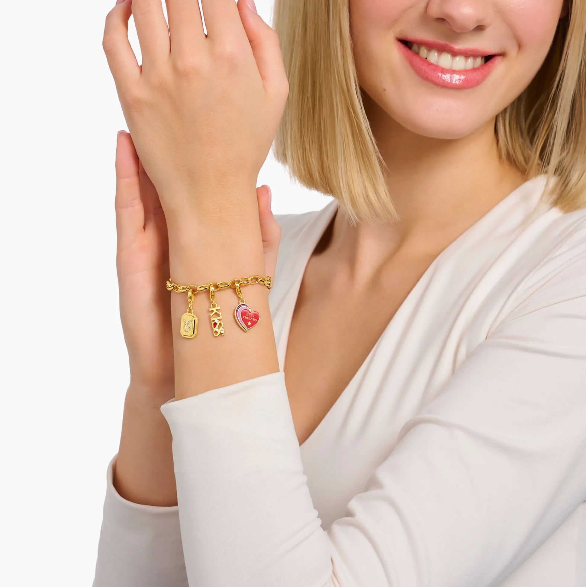 Best Sale Charm-Anhänger Sternzeichen Löwe mit Steinen vergoldet Damen Charms|Charms