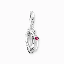 Flash Sale Charm-Anhänger Together-Ring mit rotem Stein Silber Damen Charms|Charms