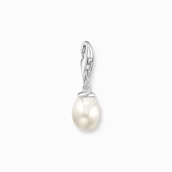 Best Sale Charm-Anhänger weiße Perle Silber Damen Charms|Charms