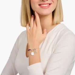 Store Charm-Anhänger Zahl 7 mit weißen Steinen Silber Damen Charms|Charms