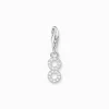 Cheap Charm-Anhänger Zahl 8 mit weißen Steinen Silber Damen Charms|Charms