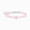 Cheap Charm-Armband mit rosa Beads Silber Damen Charm Armbänder|Charm Armbänder