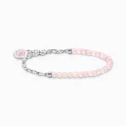 Best Sale Charm-Armband mit Rosenquarz-Beads und Coin Silber Damen Charm Armbänder|Charm Armbänder