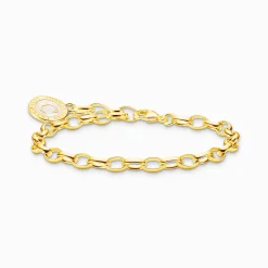 Cheap Charm-Armband mit weißem Coin vergoldet Damen Armbänder|Charm Armbänder
