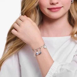 Cheap Charm-Armband mit weißem Coin Silber Damen Charm Armbänder|Charm Armbänder