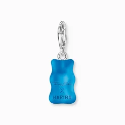 Fashion Charm-Goldbären-Anhänger in Blau Silber Damen Charms|Charms