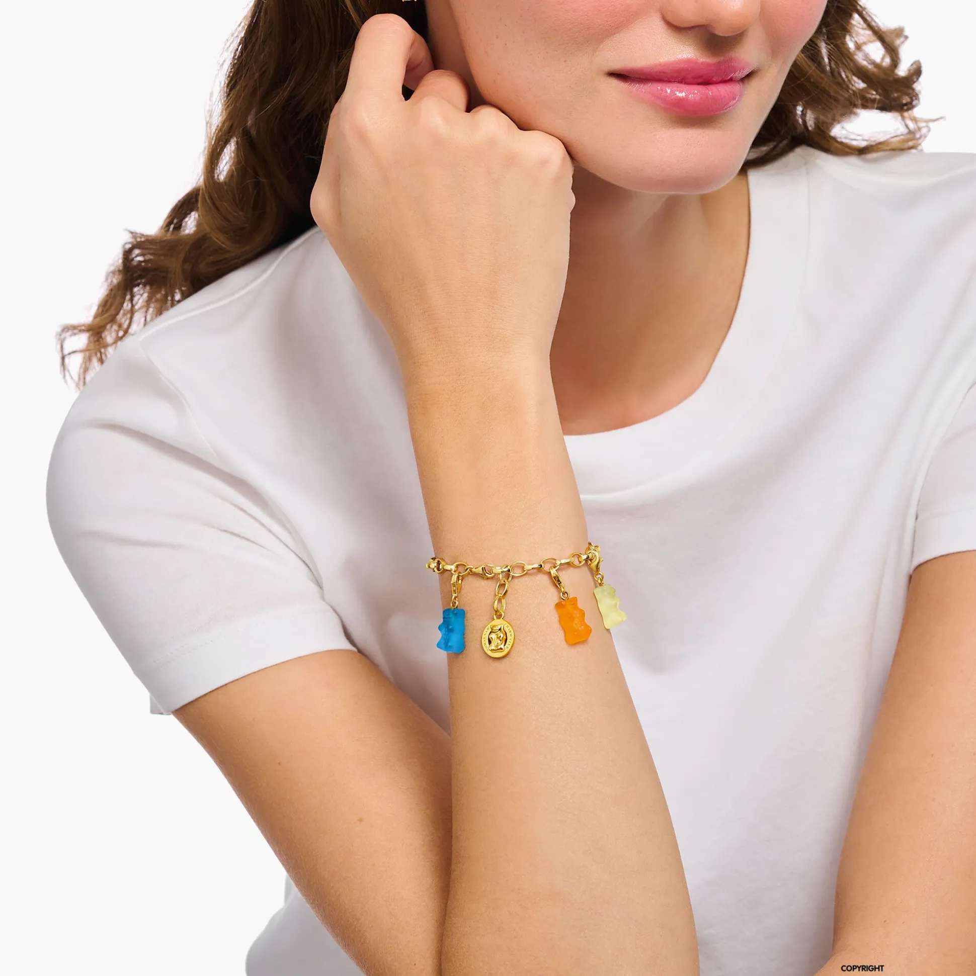 Shop Charm-Goldbären-Anhänger in Blau vergoldet Damen Charms|Charms