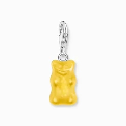Fashion Charm-Goldbären-Anhänger in Gelb Silber Damen Charms|Charms